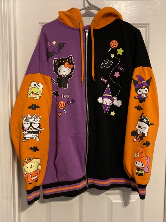 Hello Kitty Tops - Hello Kitty and Friends Colorblock Halloween Hoodie